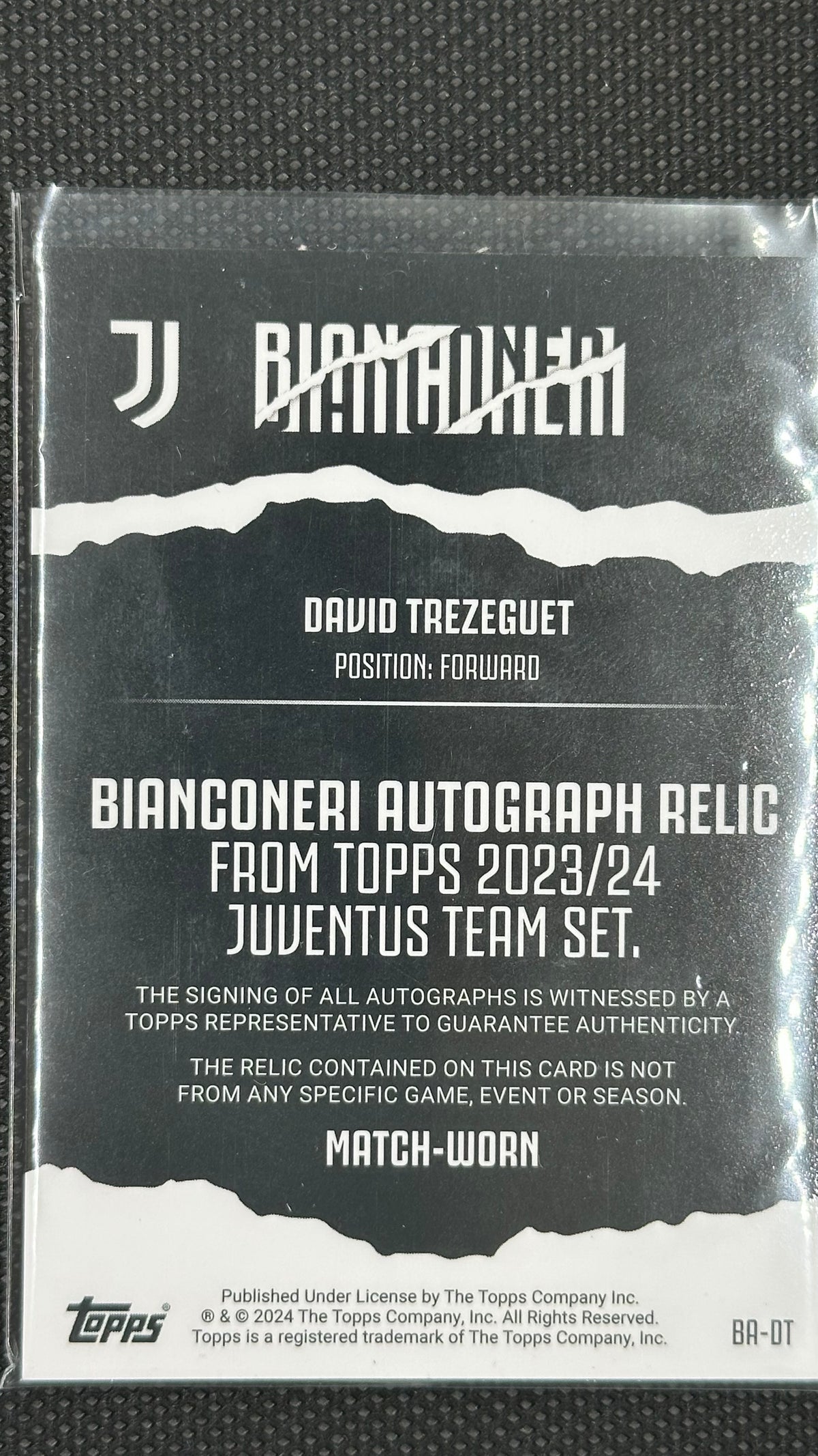 Topps David Trezeguet patch auto /25
