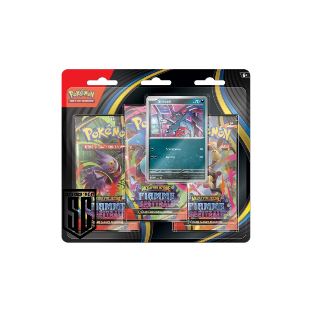 Pokémon Fiamme Spettrali Blister 3 bustine Sneasel ITA