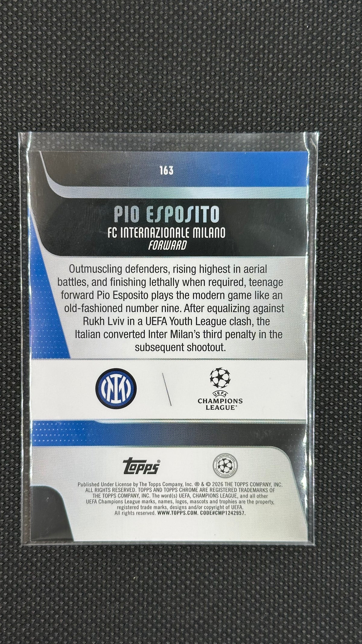 Pio Esposito /50 true gold Topps chrome rookie