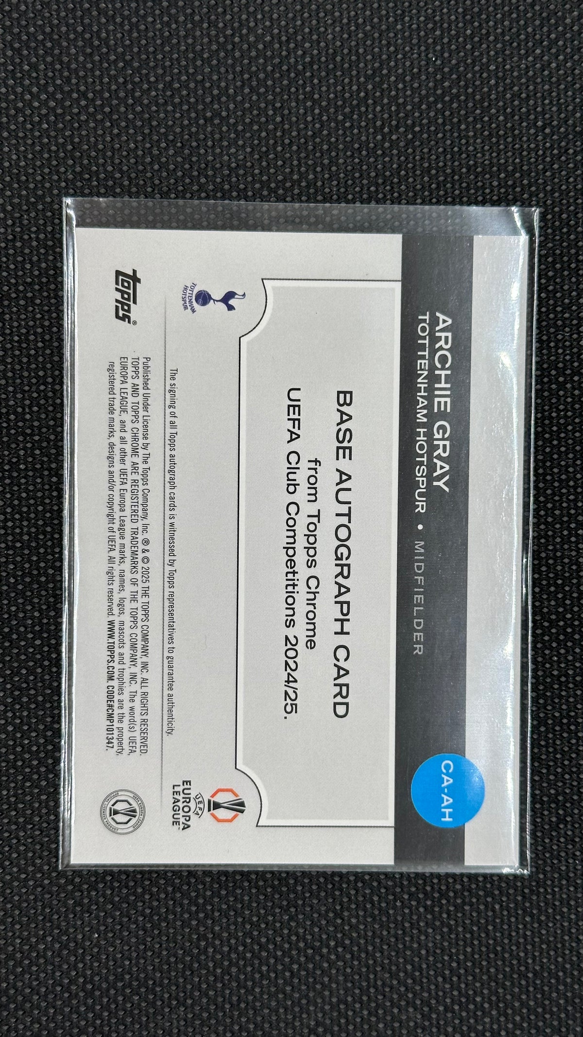 Topps Chrome Archie Gray Auto rookie Tottenham Hotspur /75
