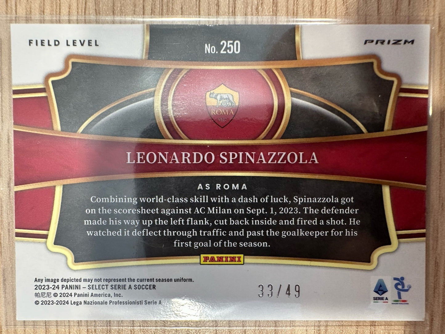 Leonardo Spinazzola 33/49 Panini Select 2023/24