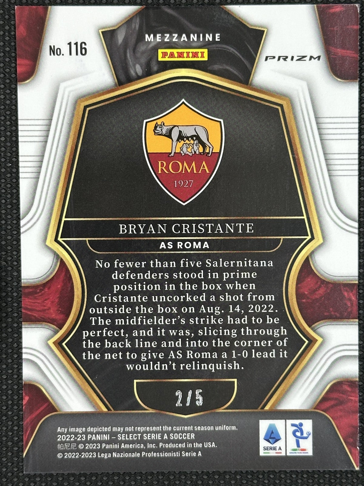 Bryan Cristante /5 Panini Select Serie A 2022/23