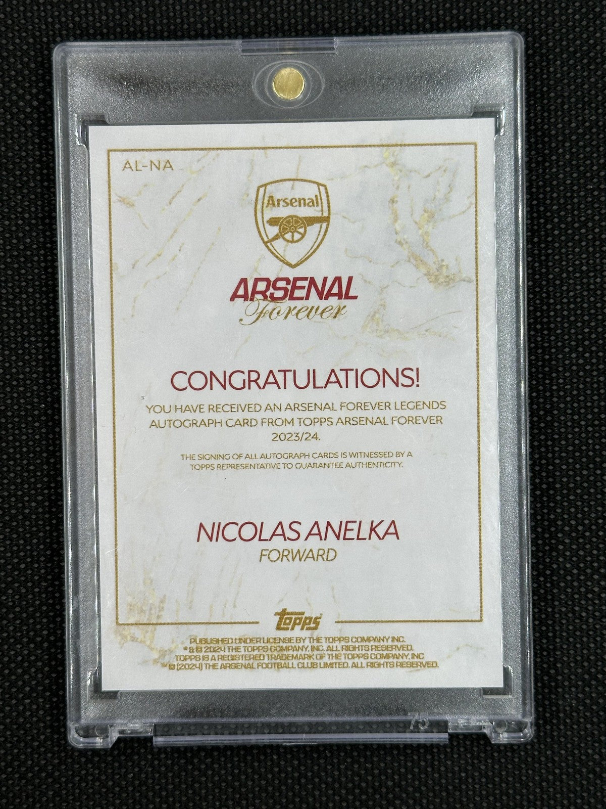 Nicolas Anelka Auto /99 Arsenal Forever 2023/24