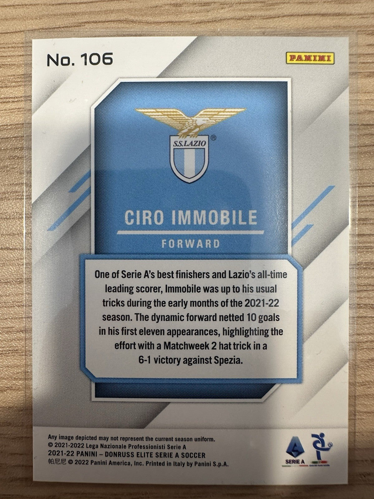 Ciro Immobile 6/49 Panini Donruss Elite Serie A 2021/22