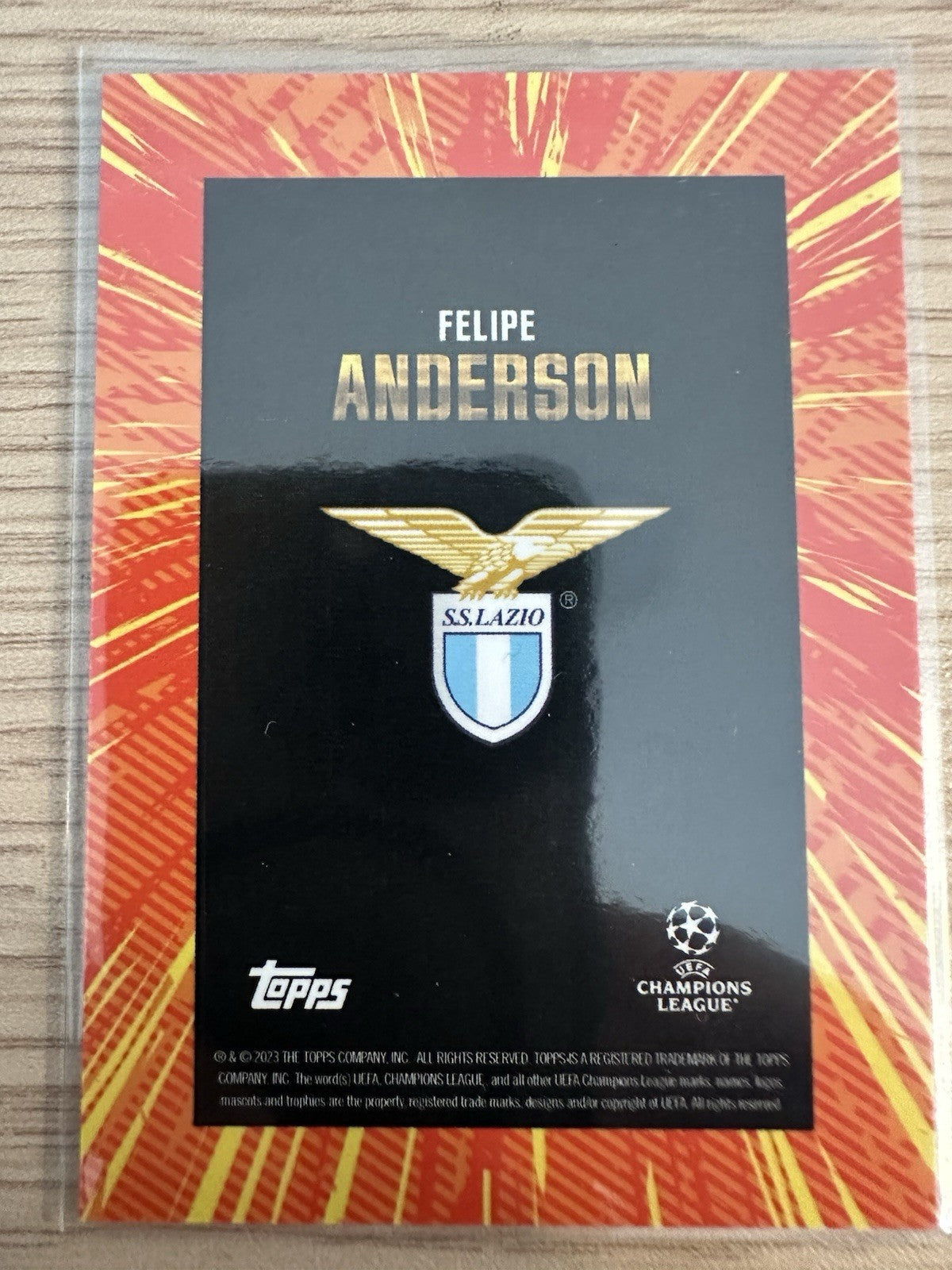 Felipe Anderson /5 Autograph Topps UCL 2023