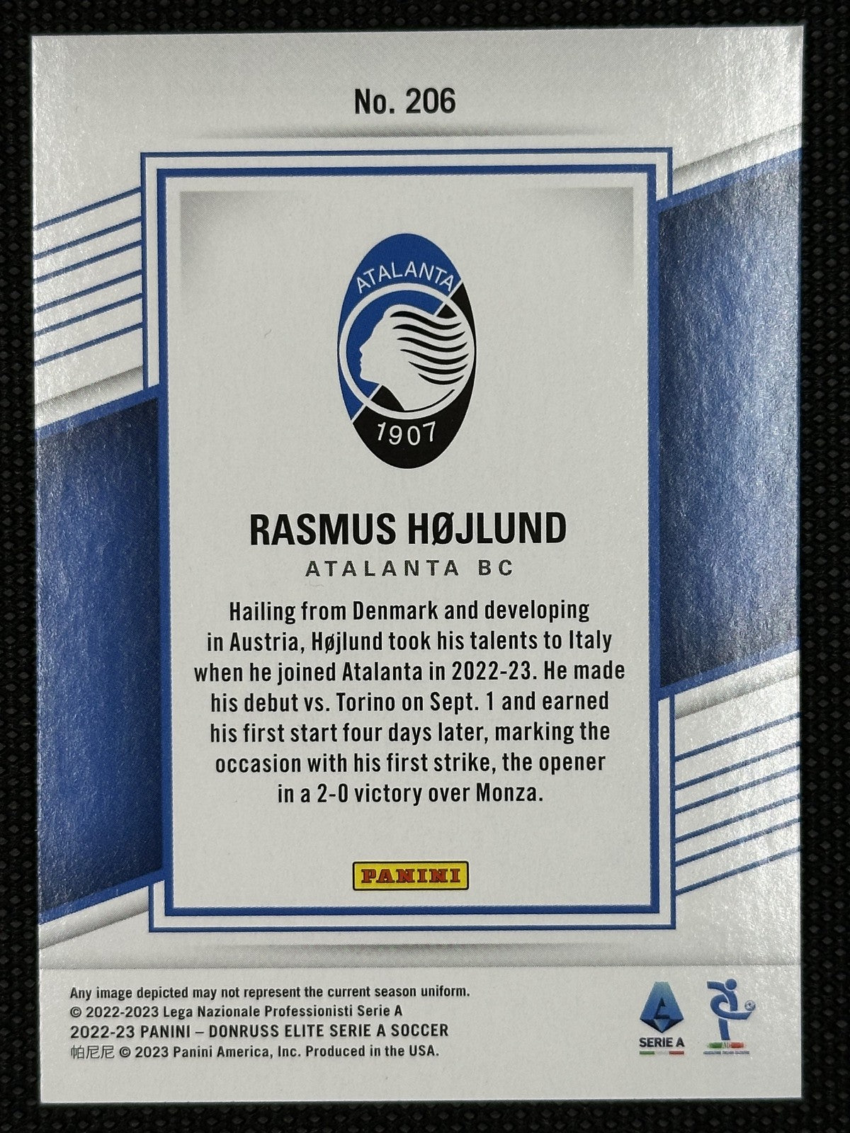Rasmus Højlund Rookie Card Red Panini Elite Donruss 2022/23