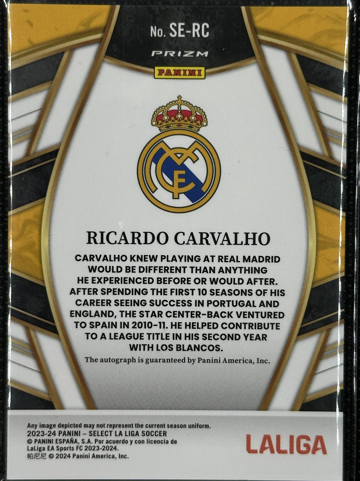 Ricardo Carvalho Autograph Panini Select La Liga 2023/24