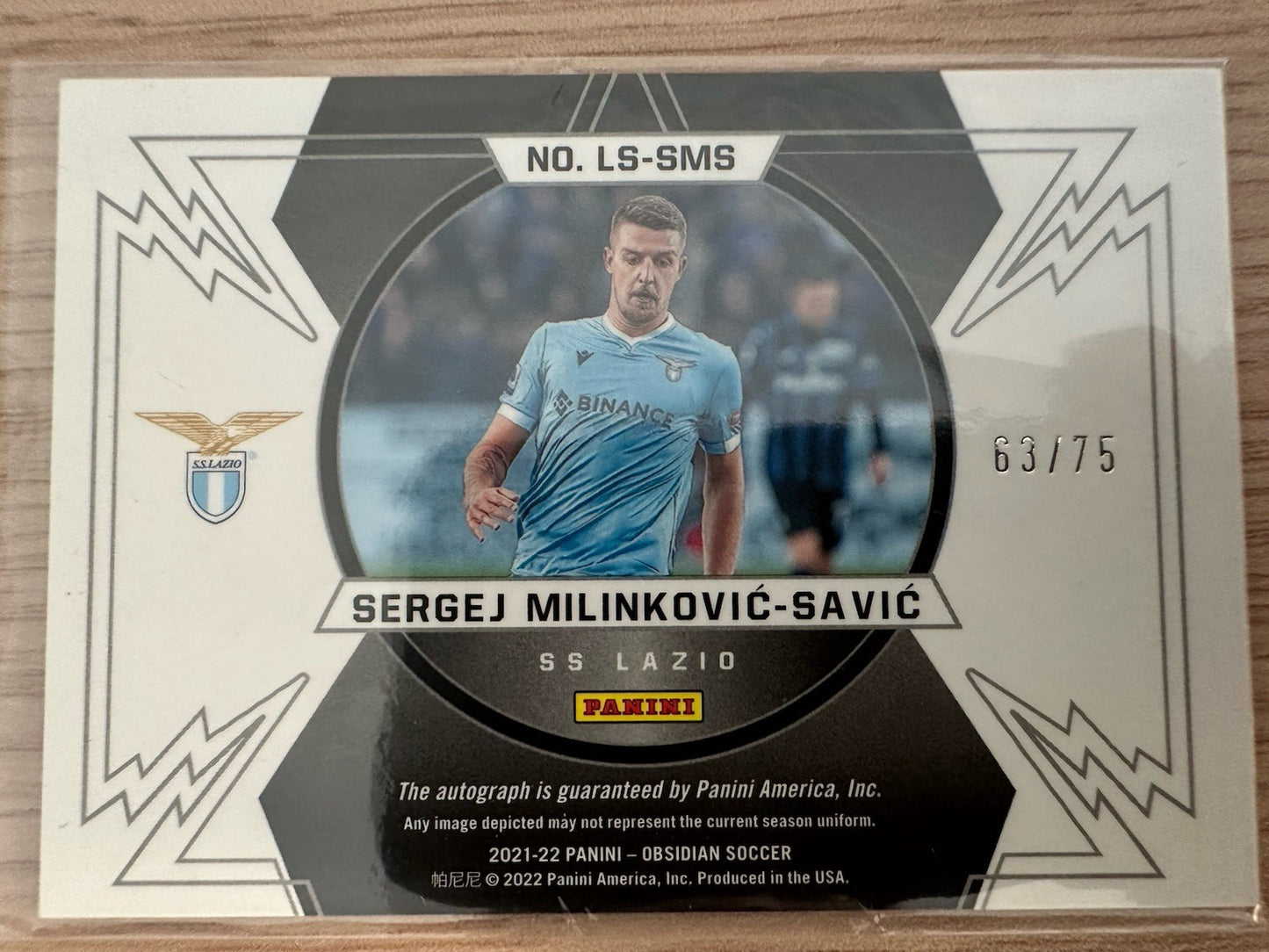 Sergej Milinkovic Savic 63/75 Autograph Panini Obsidian 2021/22