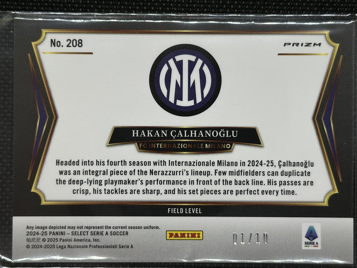Hakan Calhanoglu /10 Gold Panini Select 2024/25 Inter