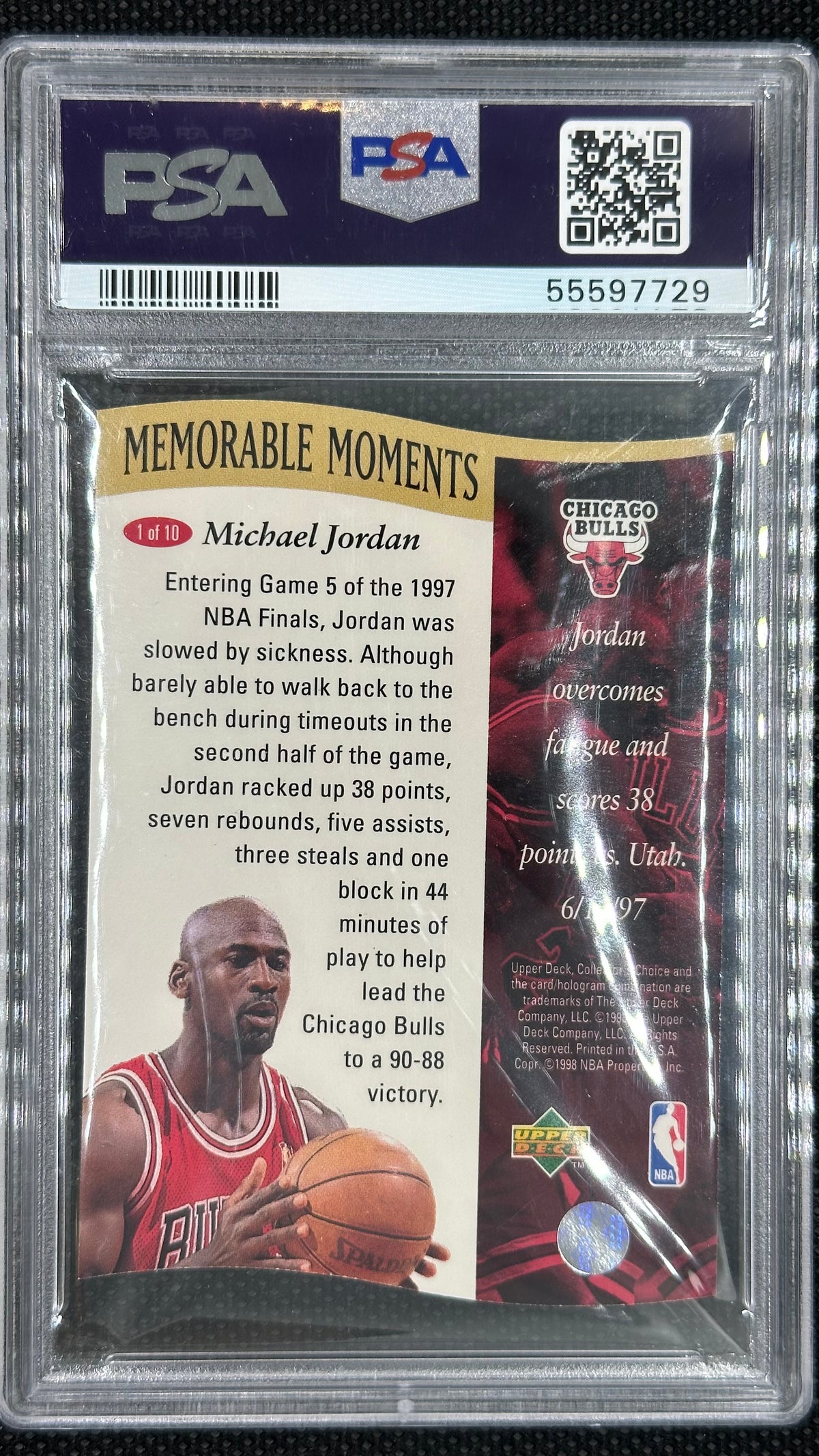 Michael Jordan Memorable Moments 1996 Upper Deck PSA 9 Mint