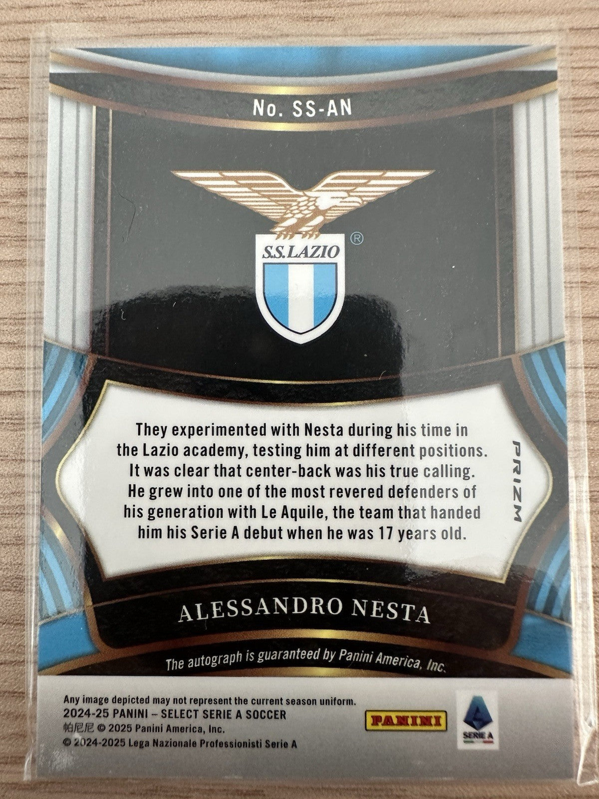 Alessandro Nesta Autograph Panini Select Serie A 2024/25
