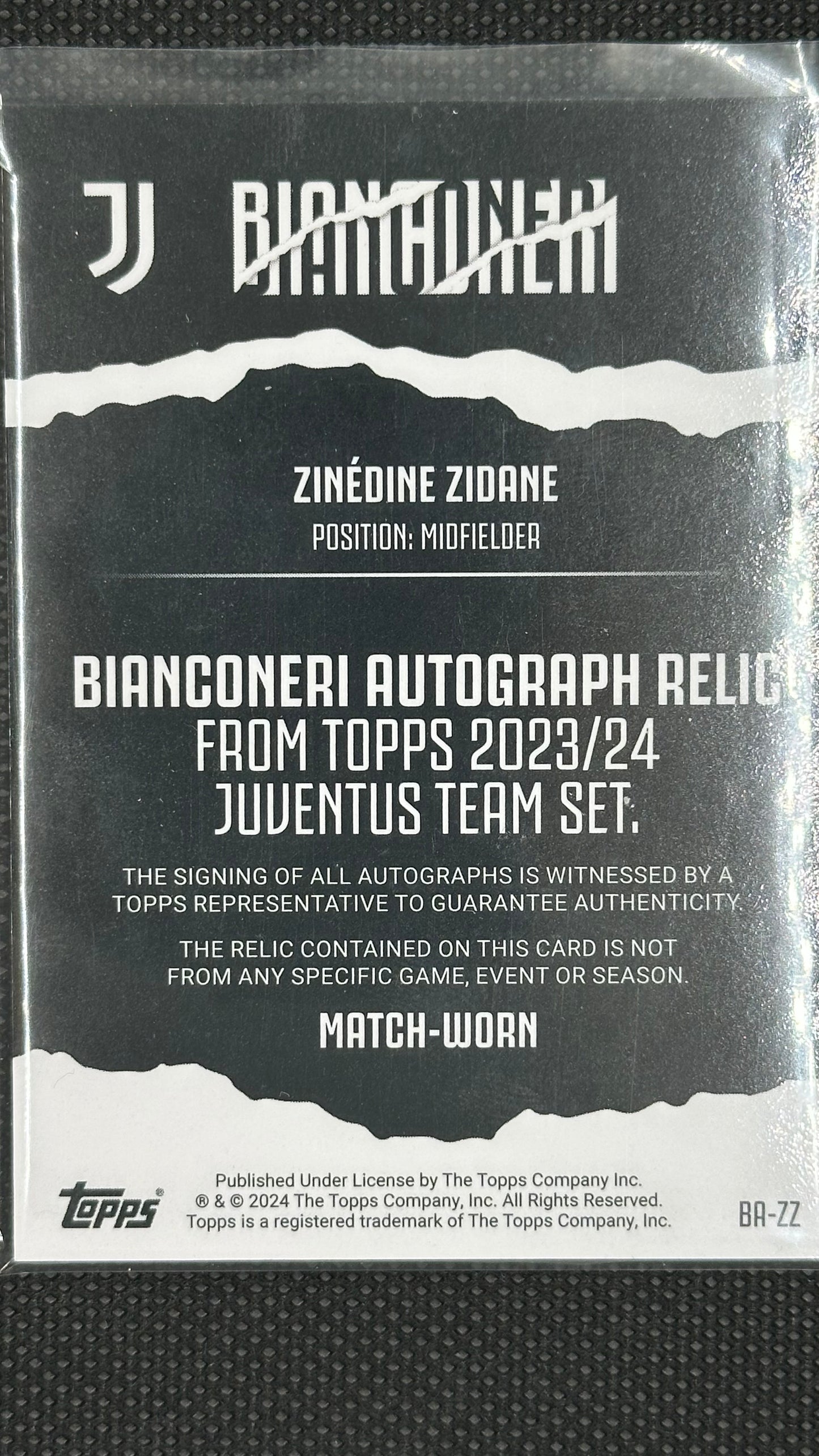 Zinedine Zidane auto patch /25 Juventus