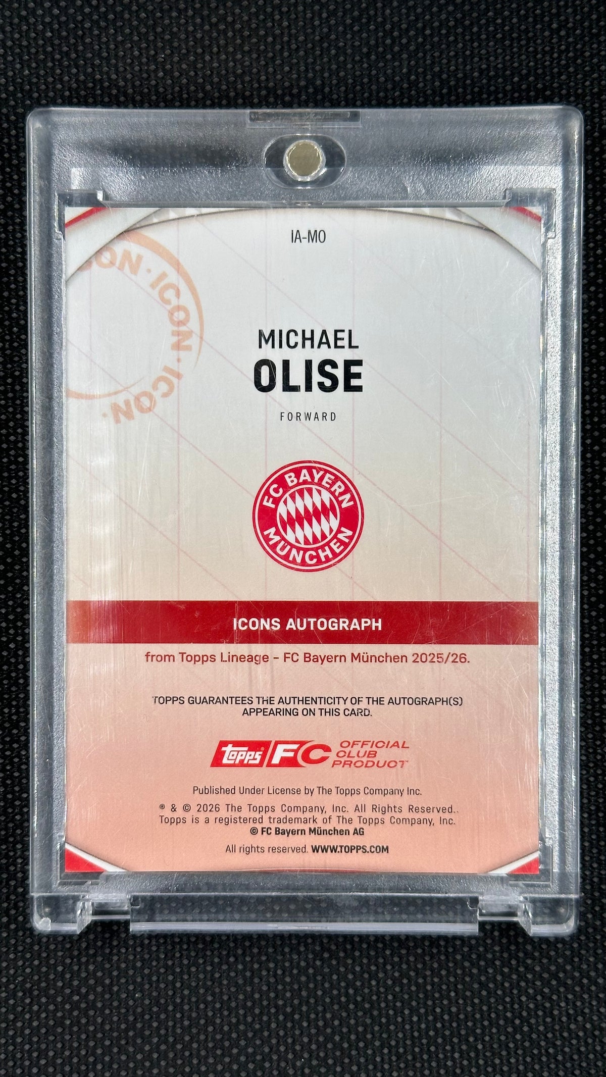 Michael Olise On Card Auto /34 Topps Lineage 2025/26