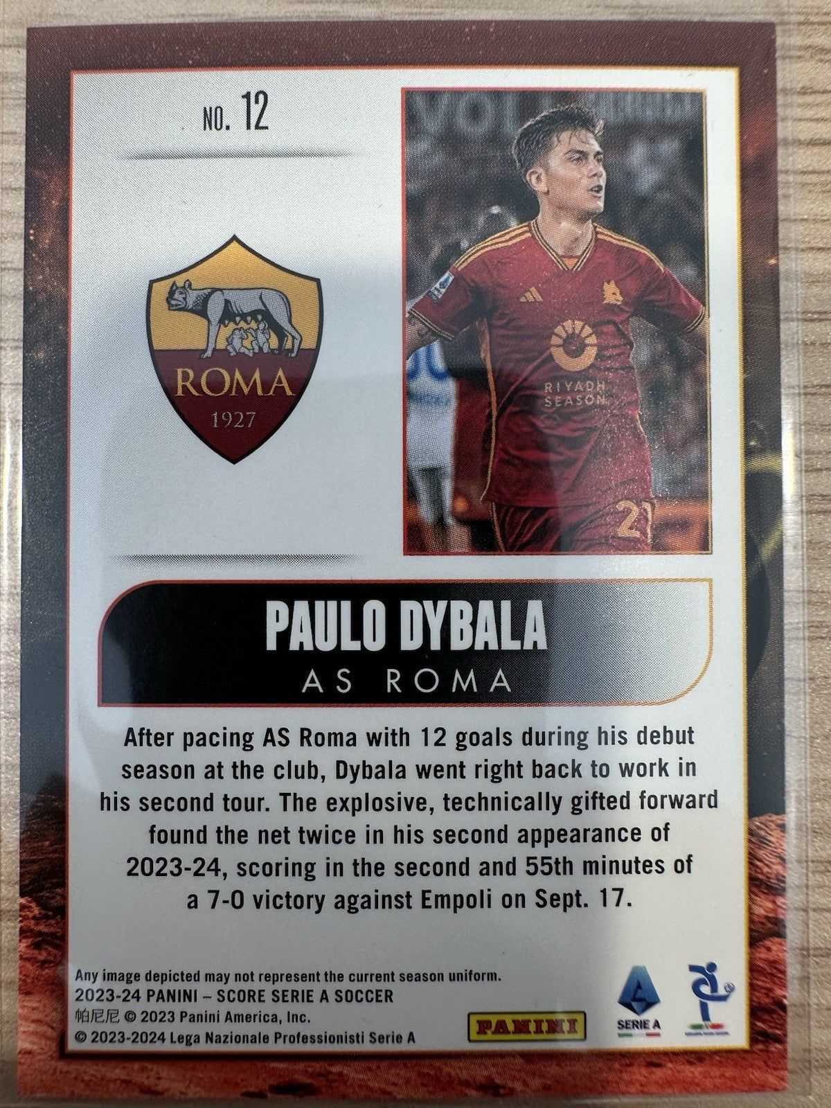 Paulo Dybala Intergalactic Panini Score Serie A 2023/24