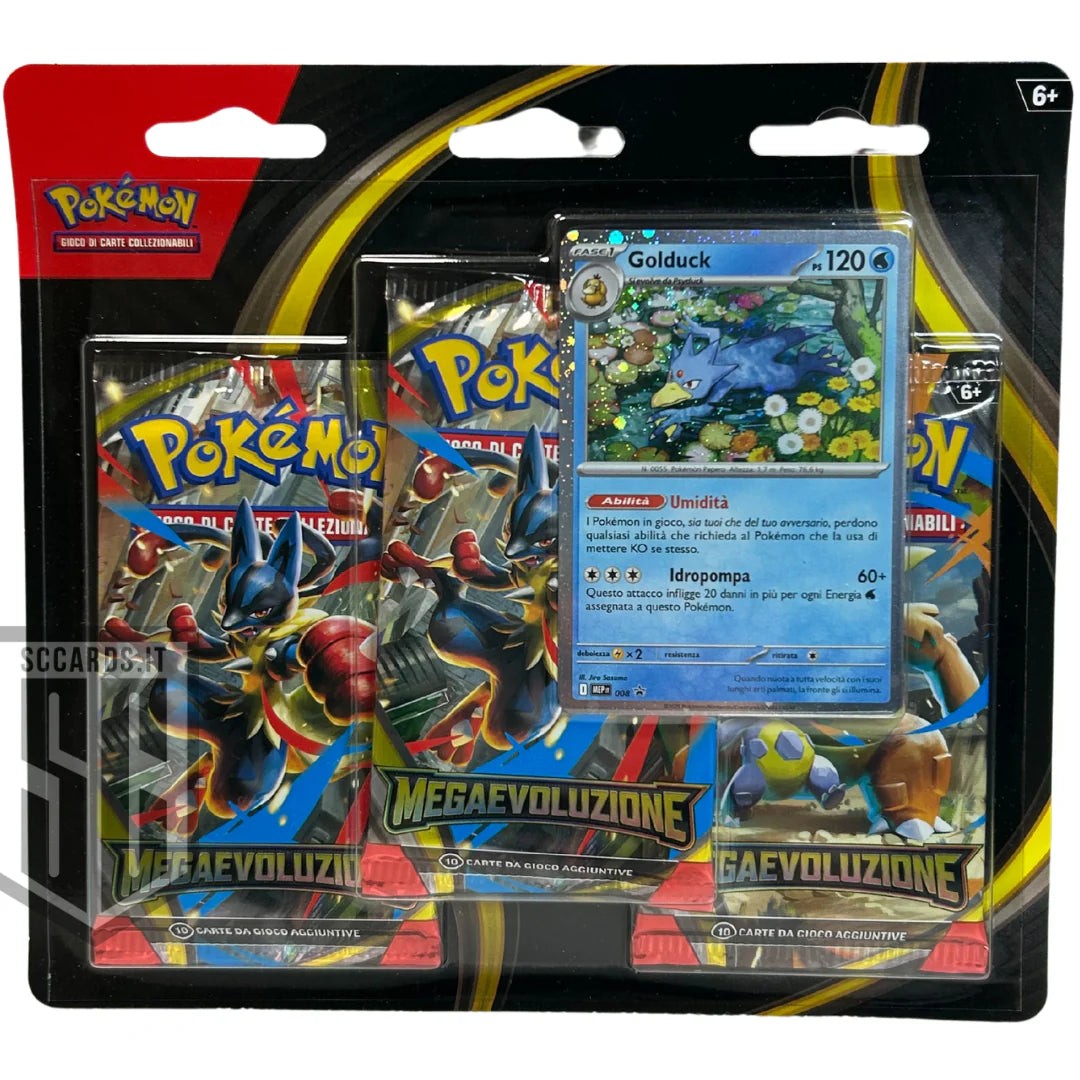 Pokemon Megaevoluzione Blister 3 Buste Golduck Box 2025 (ITA)