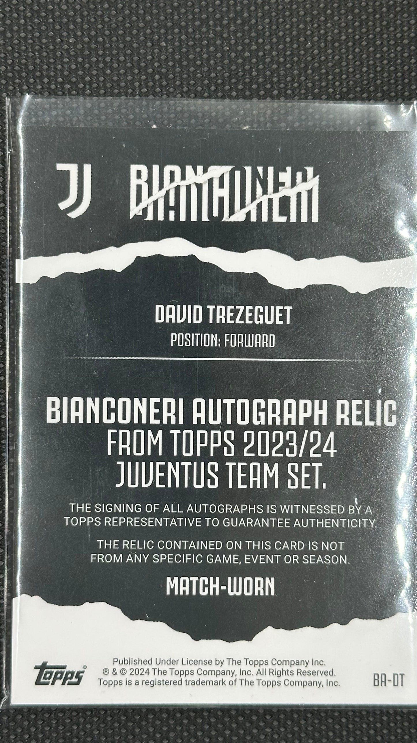 Topps David Trezeguet patch auto /25