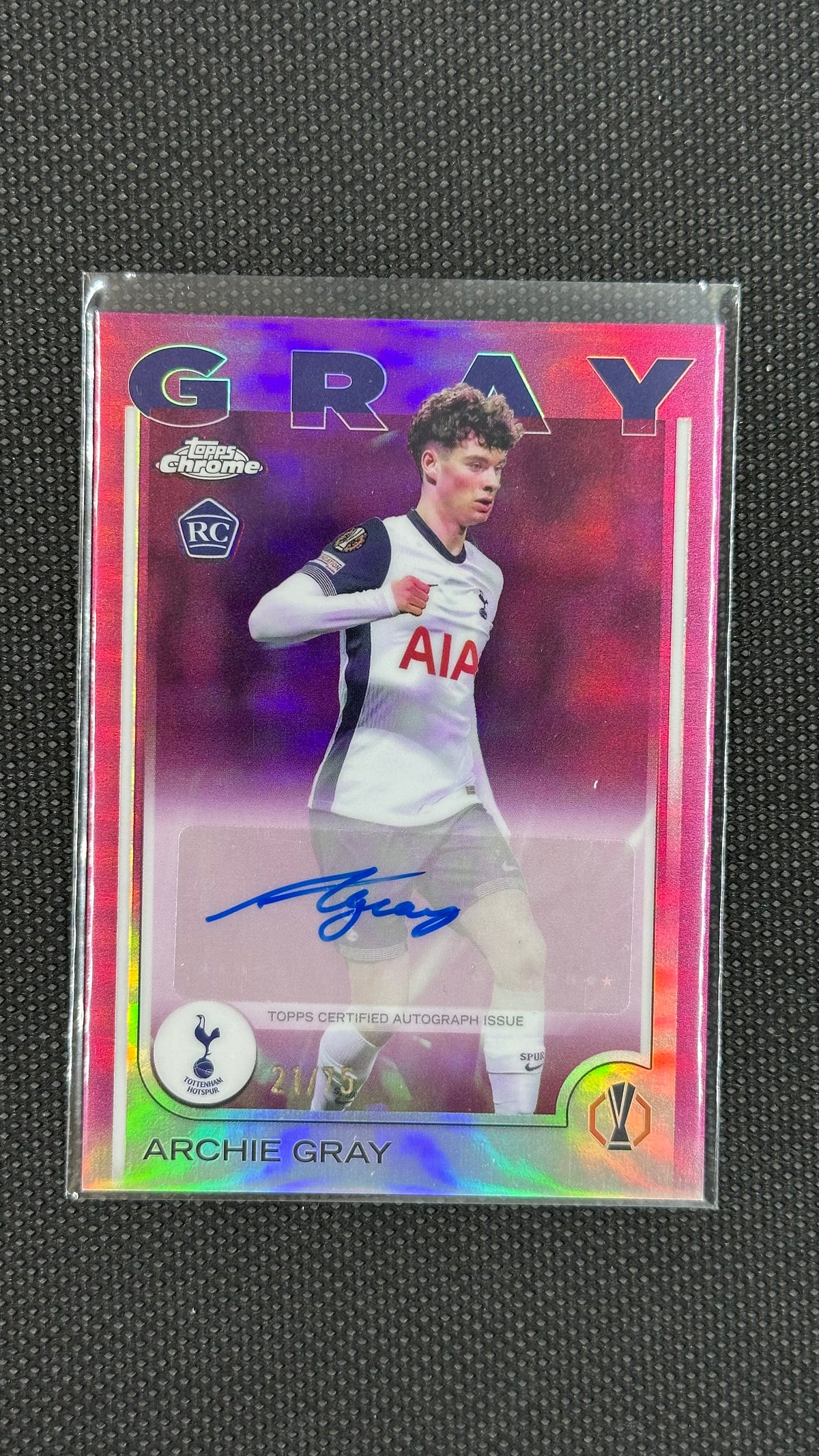 Topps Chrome Archie Gray Auto rookie Tottenham Hotspur /75