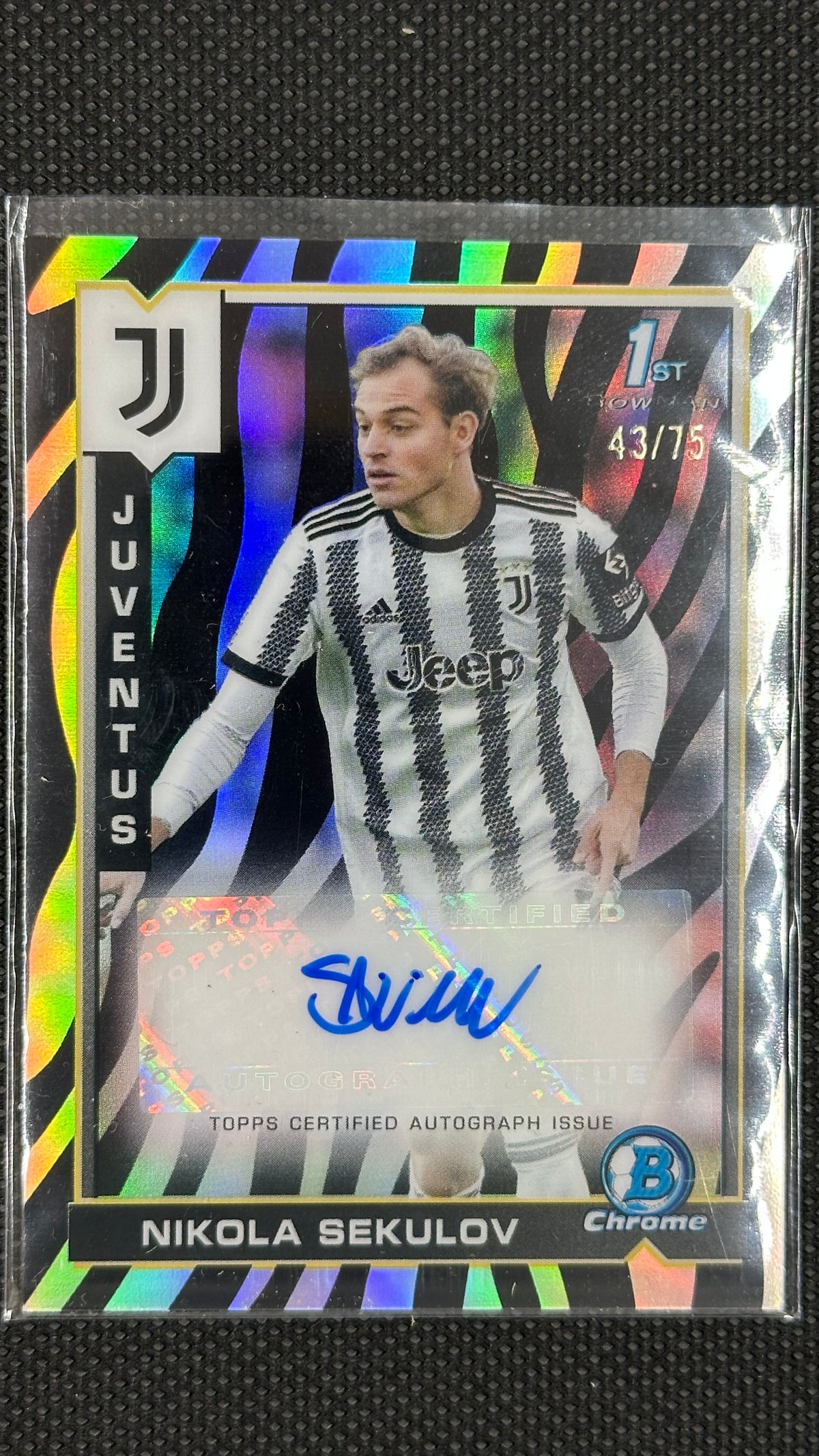 NIKOLA SEKULOV bowman zebra auto /75 Topps chrome Juventus