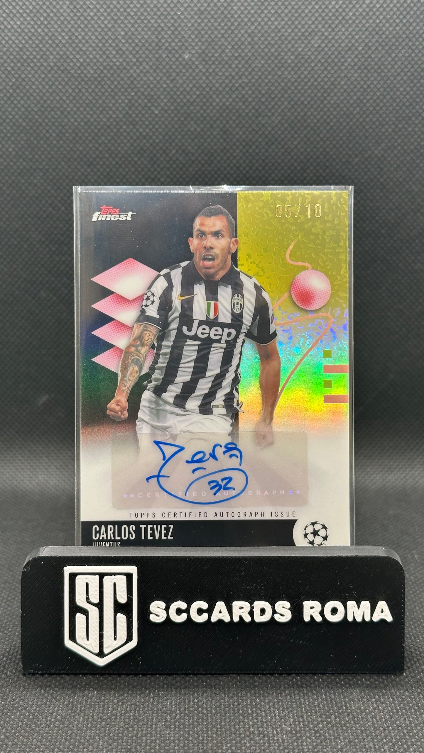 Carlos Tevez black gold auto /10 Topps finest