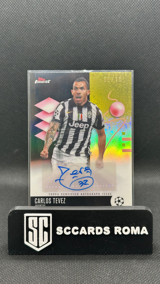 Carlos Tevez black gold auto /10 Topps finest