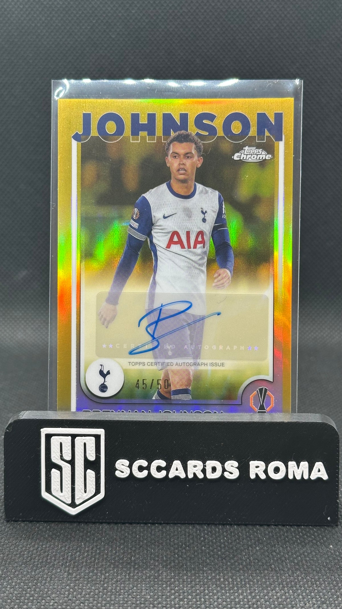 Brennan Johnson /50 Auto Gold Refractor Topps Chrome
