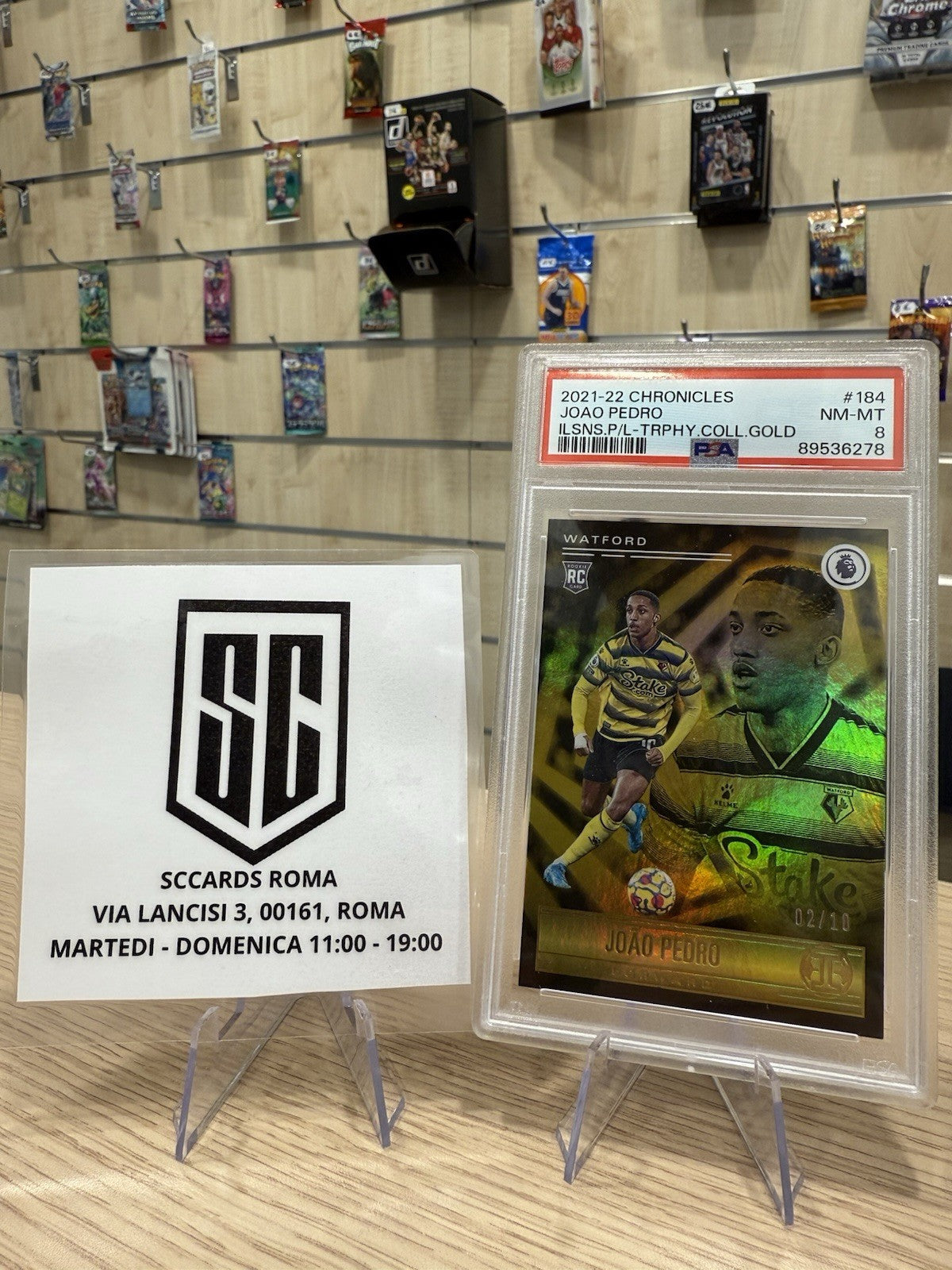 Joao Pedro RC Panini Chronicles Illusions Trophy Collection Gold /10 2021-22
