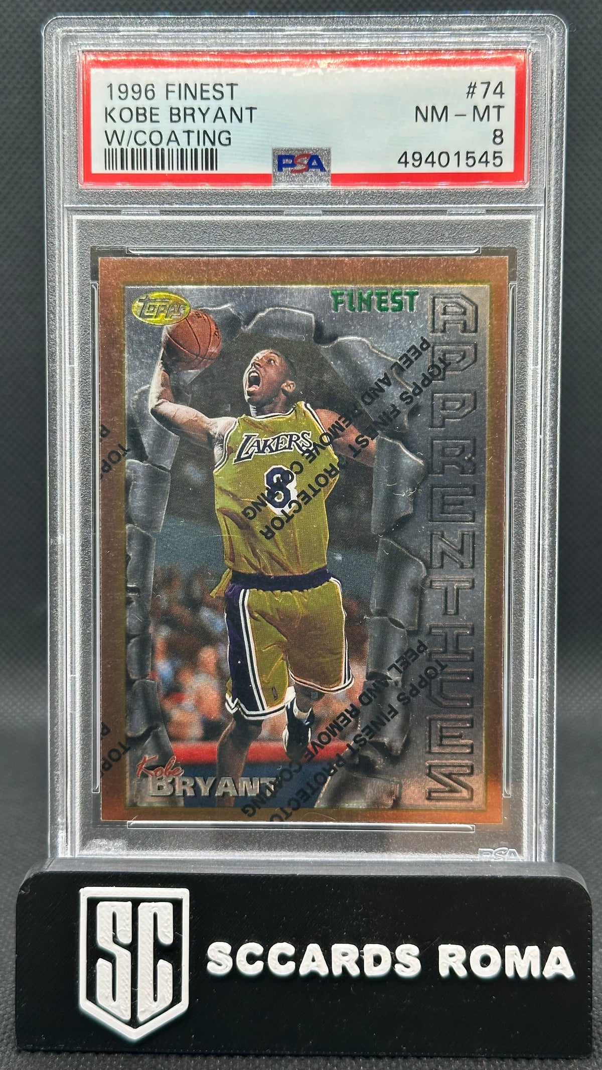 Kobe Bryant 1996 finest w coating PSA 8