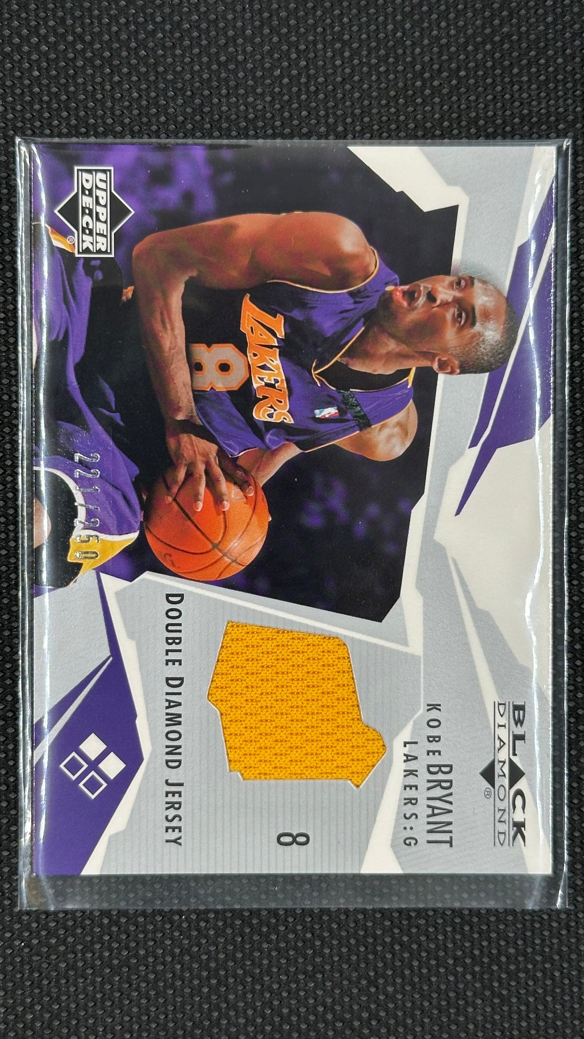 Kobe Bryant patch /250 match worn DOUBLE DIAMOND JERSEY panini