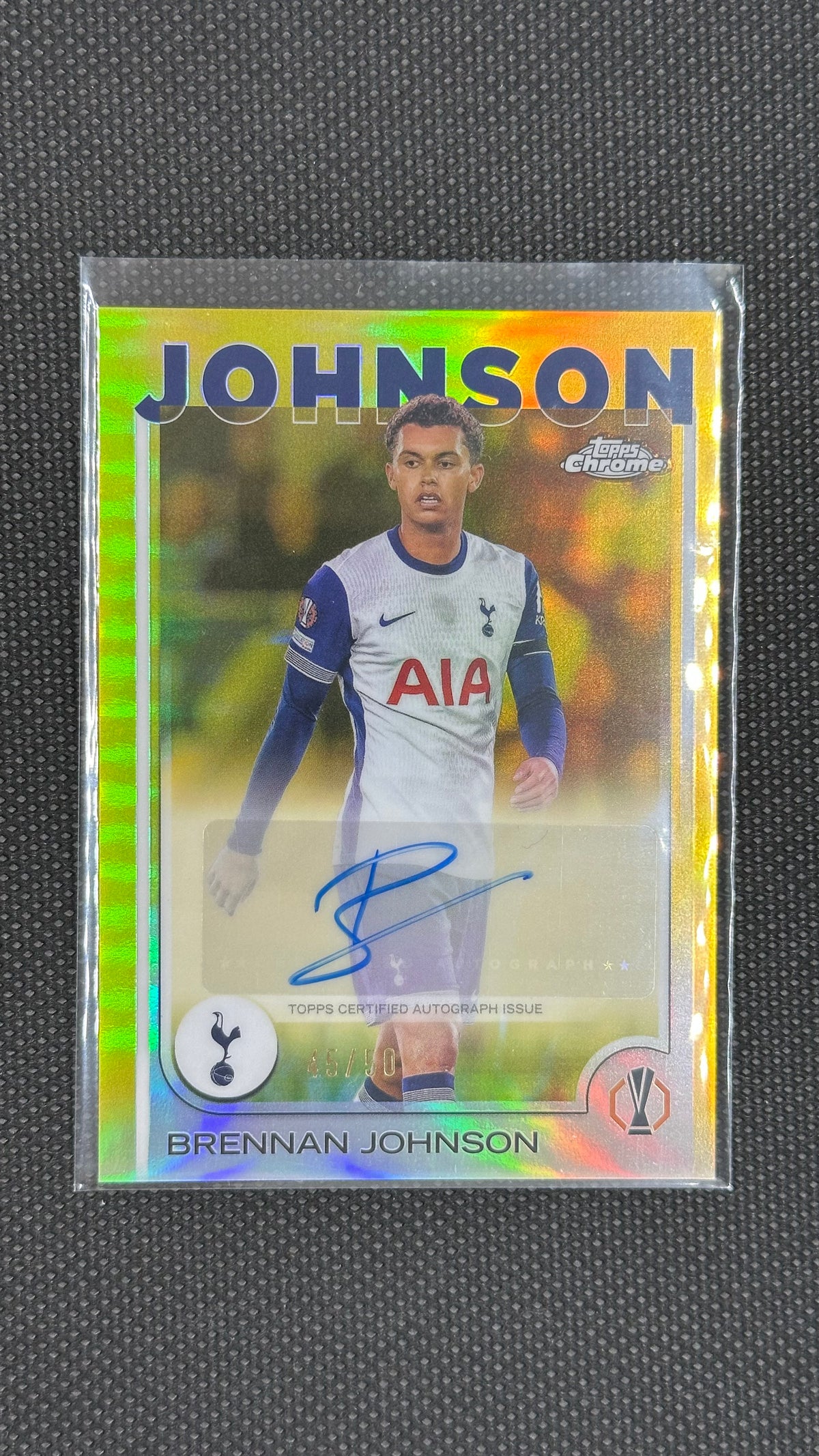 Brennan Johnson /50 Auto Gold Refractor Topps Chrome