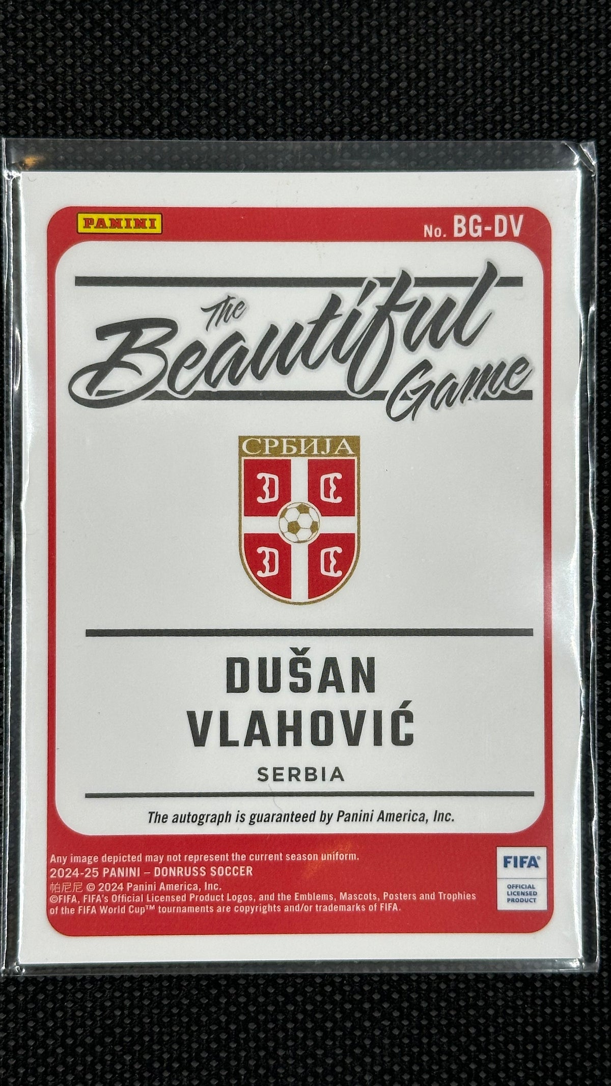 Dusan Vlahovic Autograph Panini Donruss FIFA Serbia