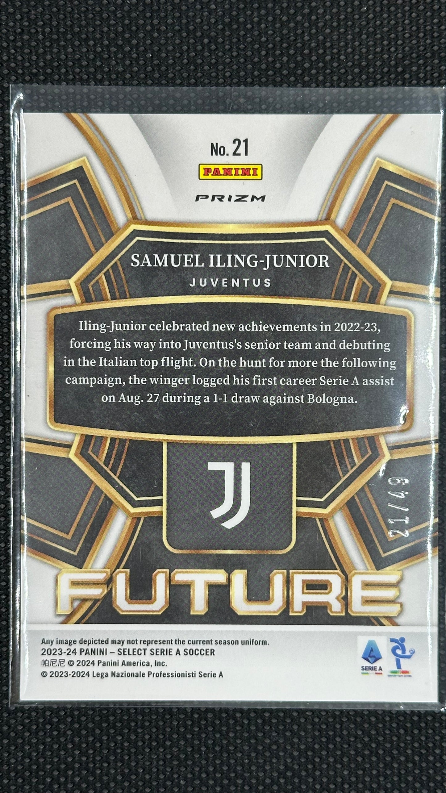 SAMUEL ILING-JUNIOR 1/1 /25 /49 select serie a future Juventus