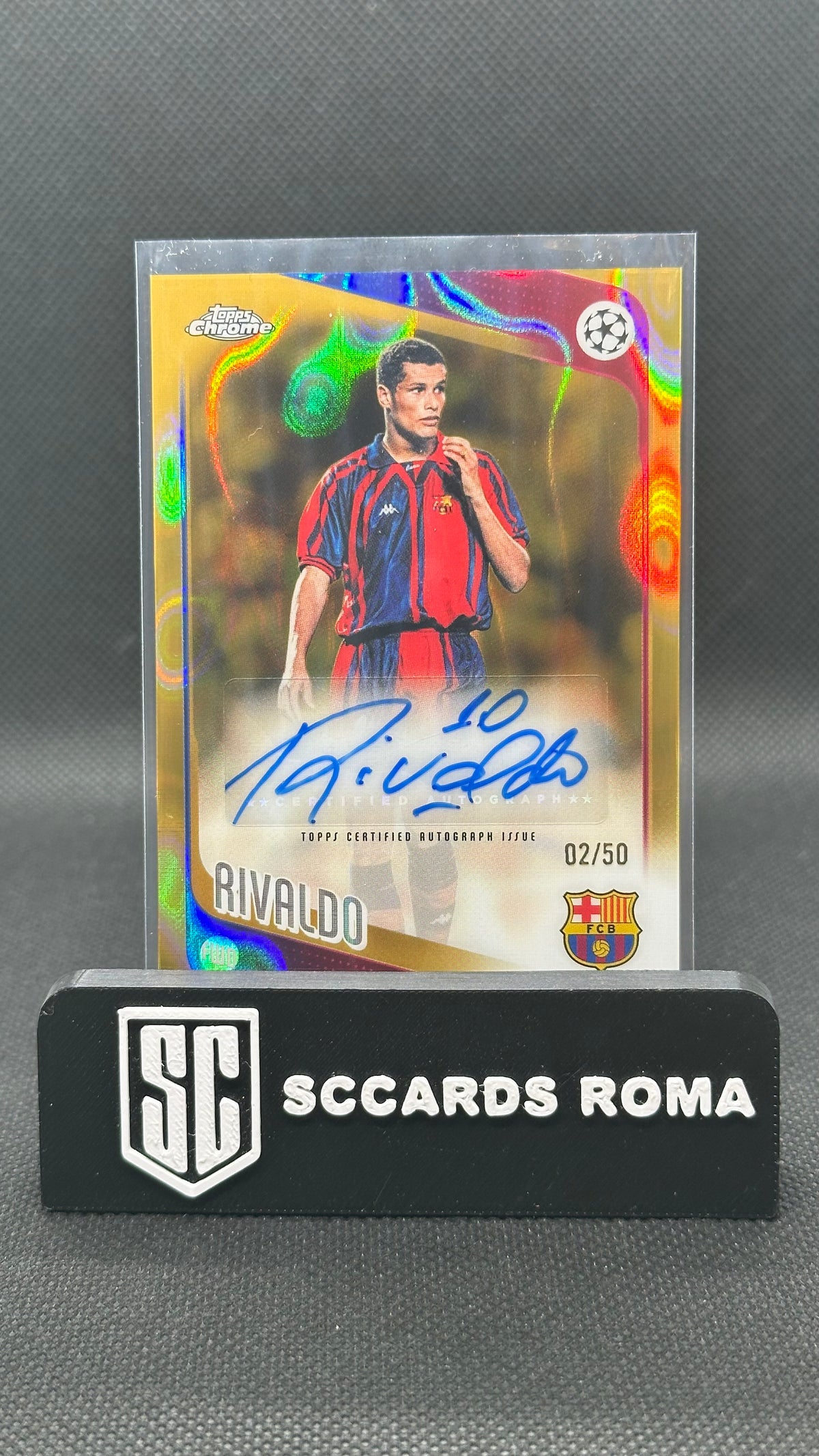 Rivaldo Auto /50 Gold Lava Topps Chrome 2025/26