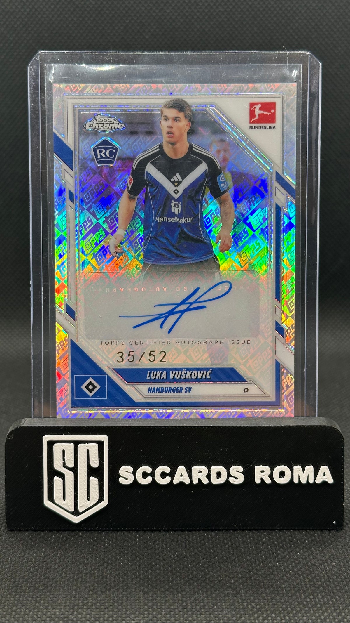 Luka Vuskovic Rookie Auto topps logo fractor /52 Topps Chrome Bundesliga