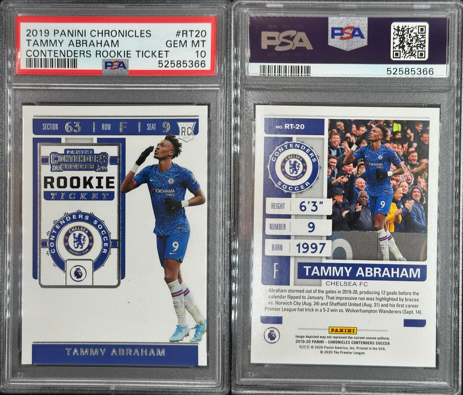 Tammy Abraham Panini Chronicles Contenders Rookie Ticket PSA 10 GEM MT