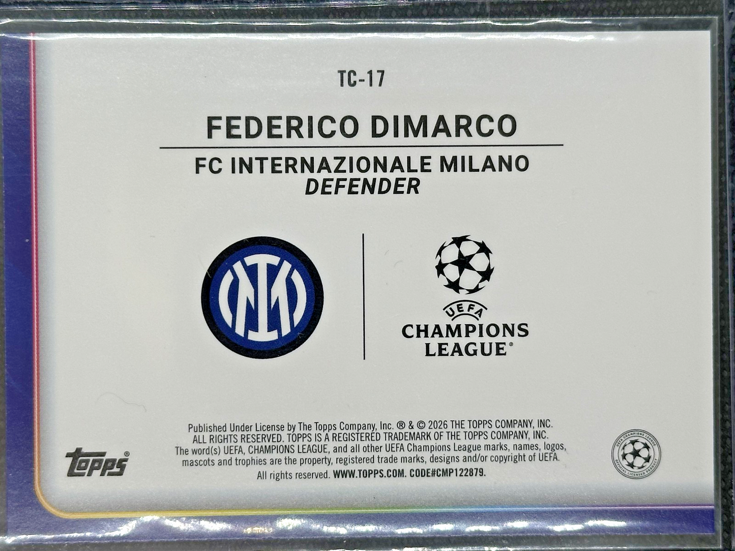 Federico Dimarco Trophy Chaser /25 Inter Topps UCC Flagship Edition 2025/26
