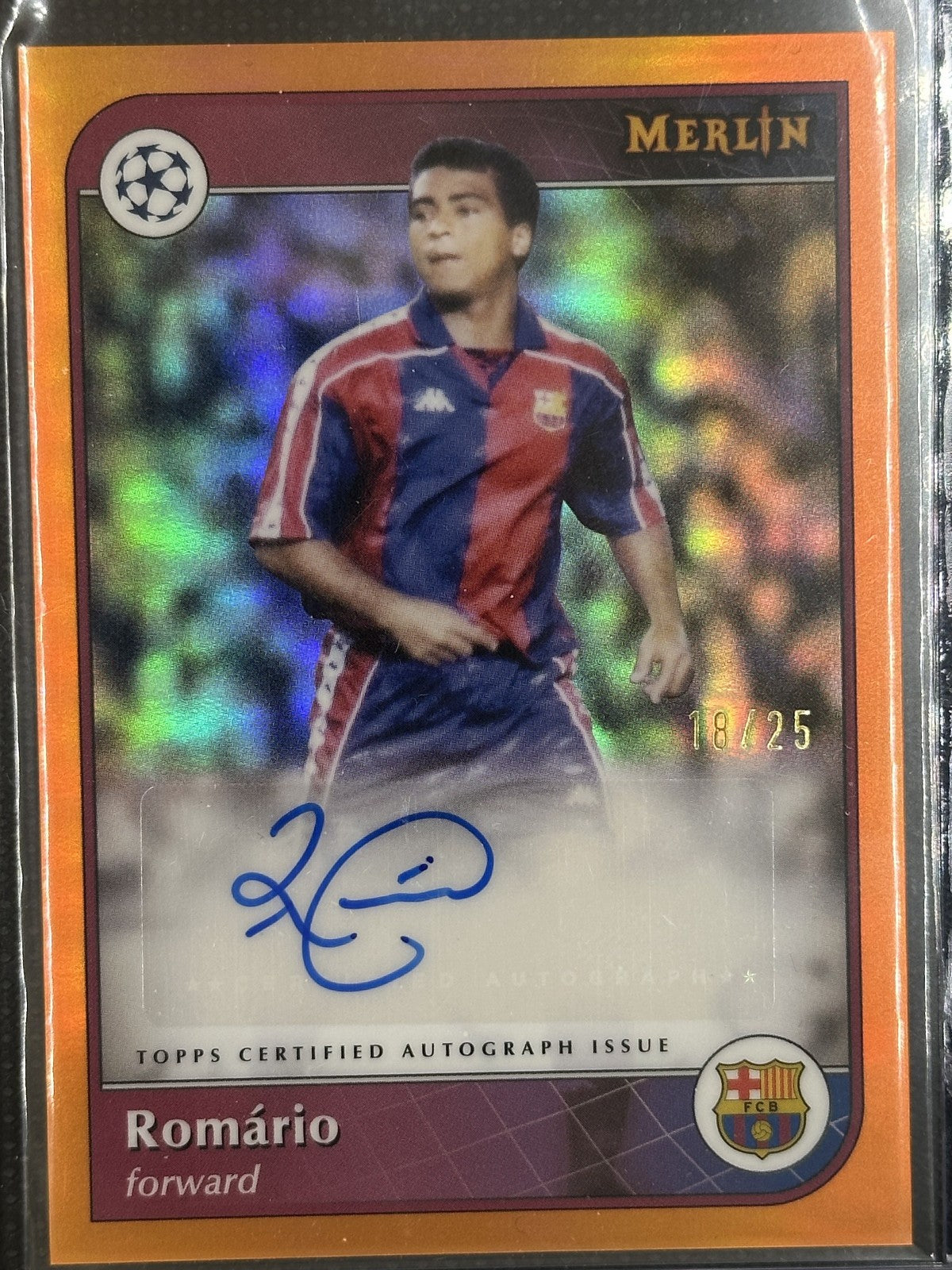 Romario Autograph /25 Barcelona Topps Merlin UCC 2024/25