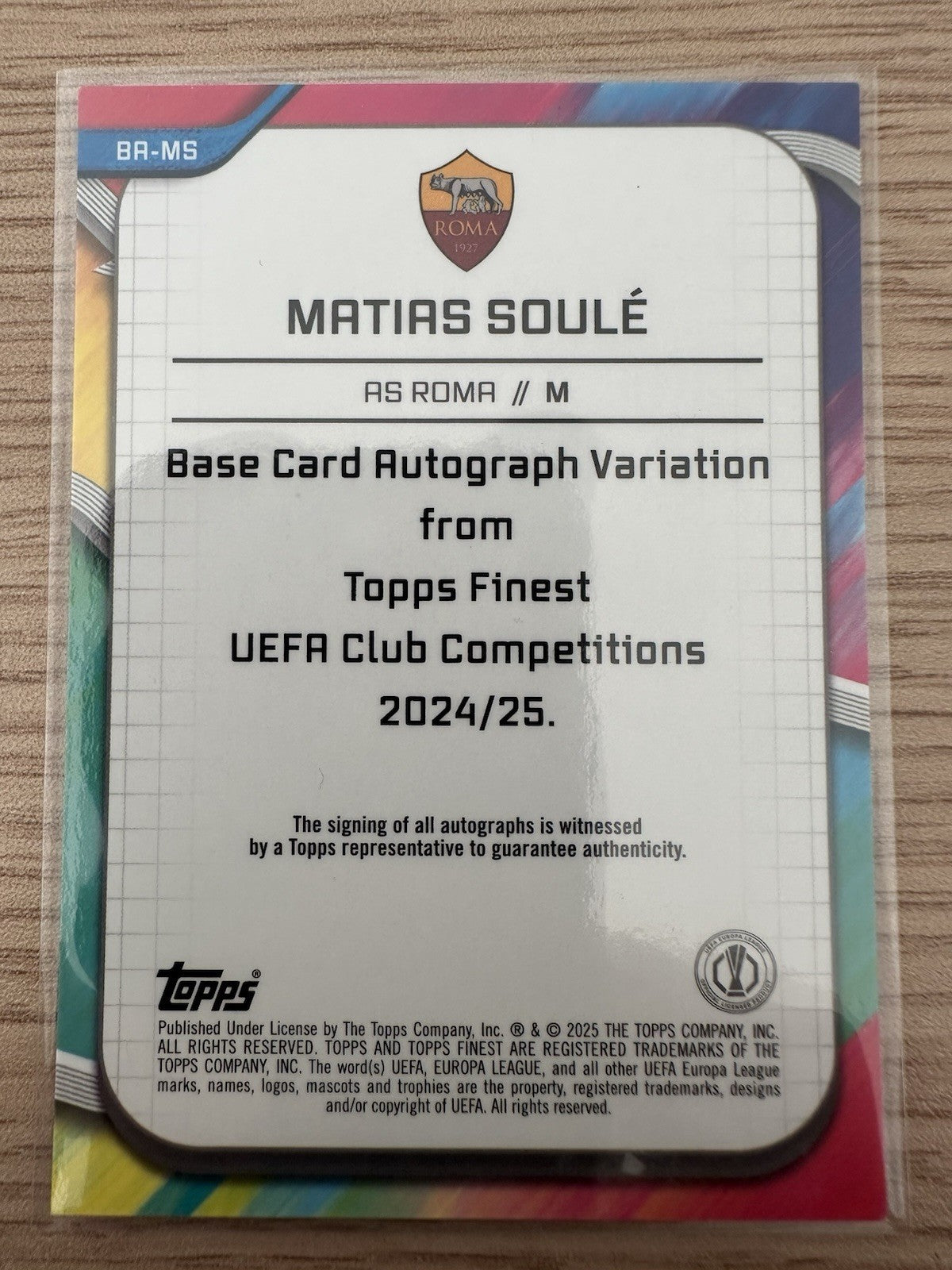 Matias Soule 07/75 Autograph Topps Finest UEL 2025