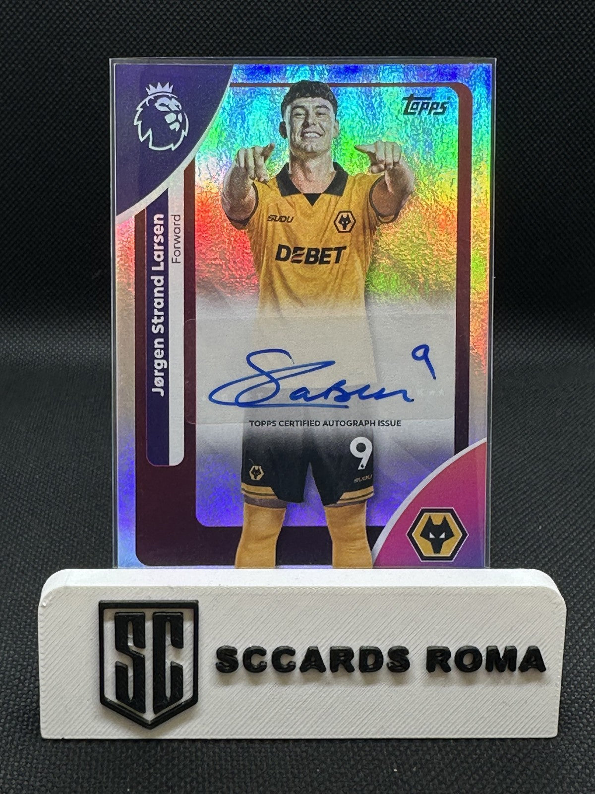 Jørgen Strand Larsen Autograph Topps Premier League 2026 Silver Sparkle