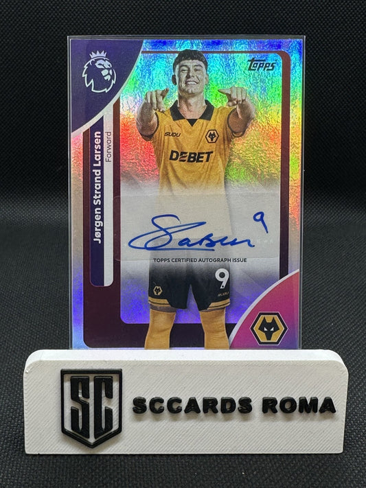 Jørgen Strand Larsen Autograph Topps Premier League 2026 Silver Sparkle