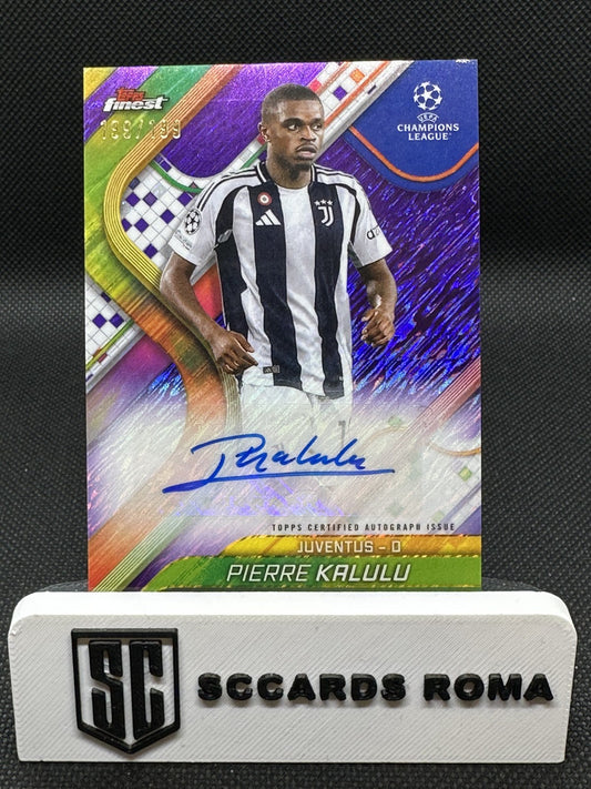 Pierre Kalulu 2024-25 Topps Finest UEFA /199 Auto Purple Shimmer #BA-PK