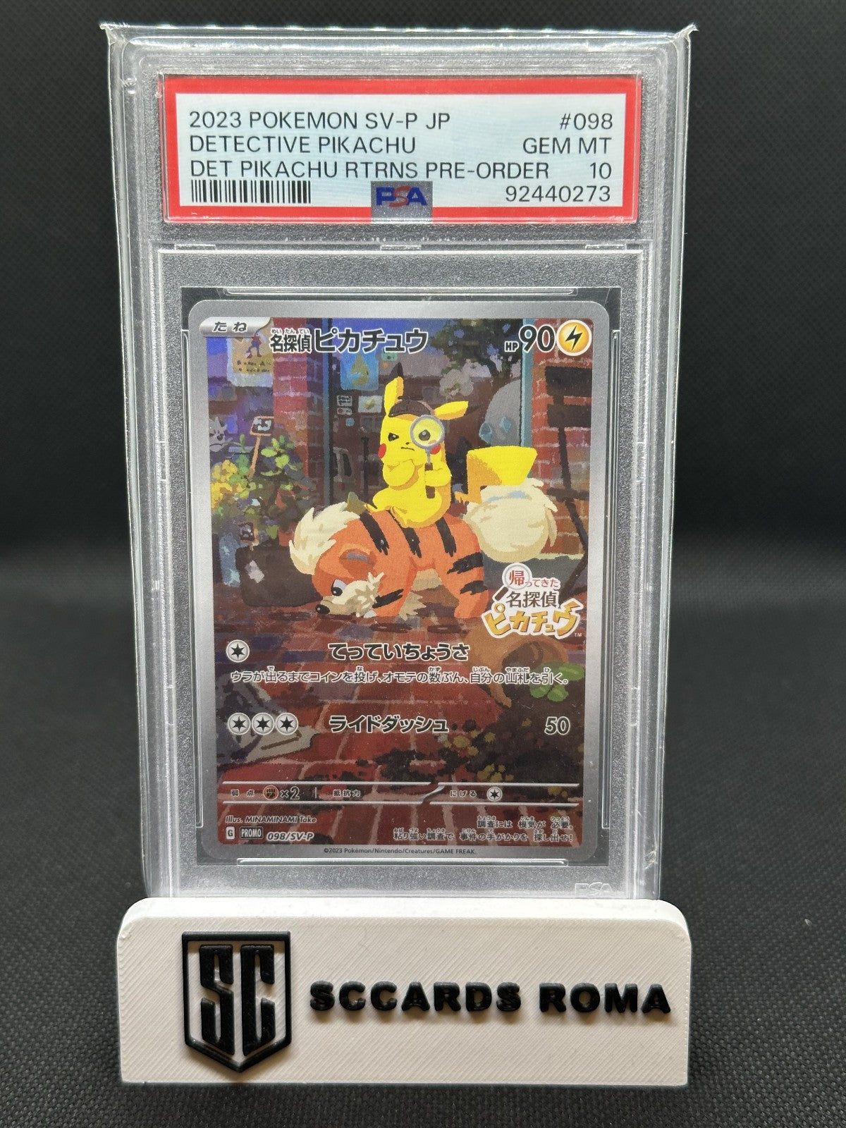 Detective Pikachu 2023 Pokemon SV-P JAP #098 PSA 10 GEM MT