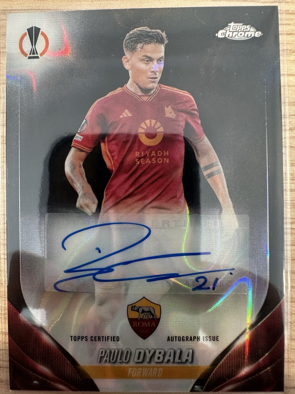 Paulo Dybala Autograph Black Topps Chrome UEFA Club Competition 2023/24