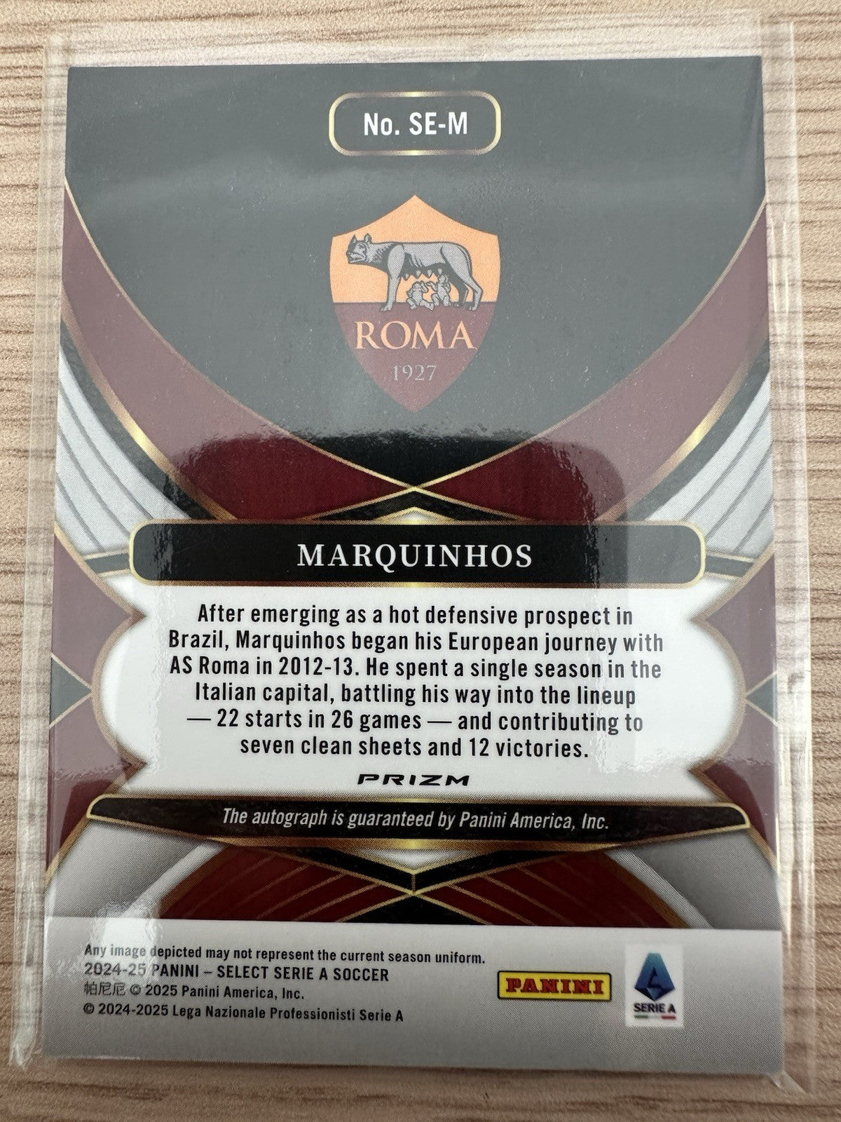 Marquinhos Autograph Signature Select Serie A 2024/25