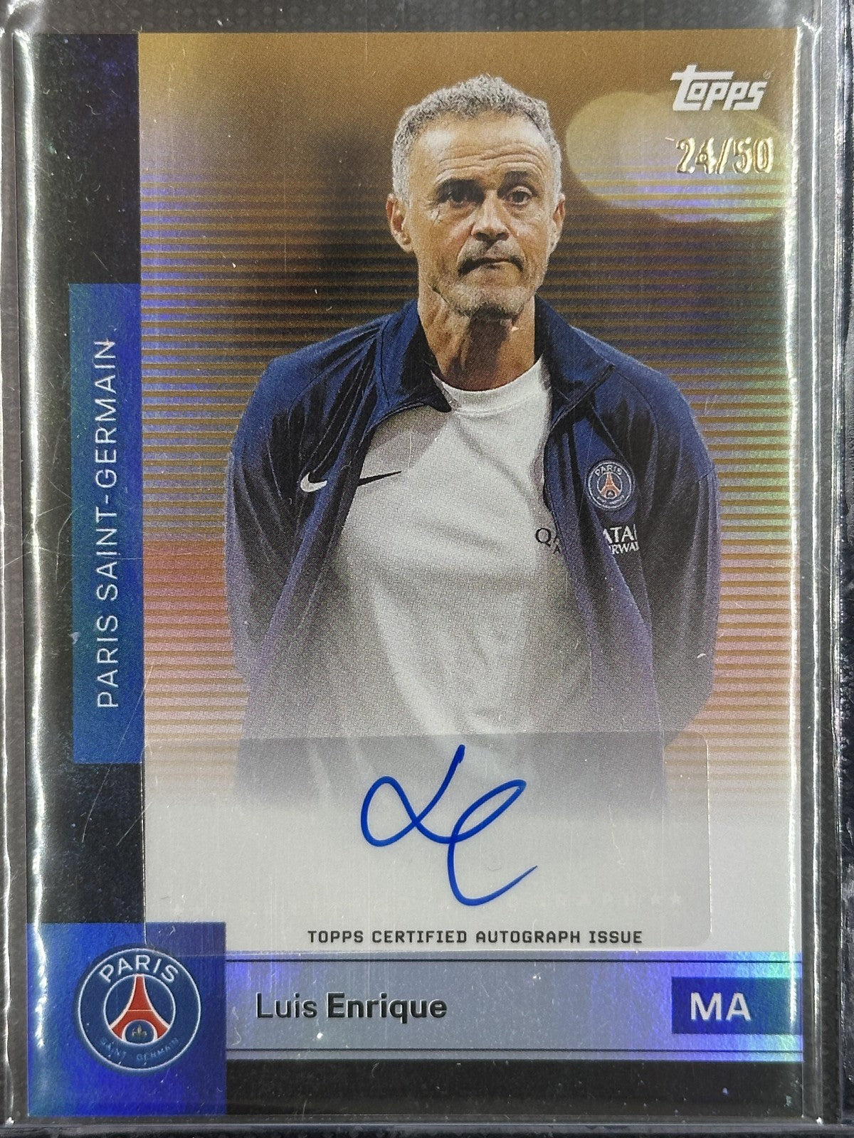Luis Enrique Autograph /50 Topps Team Set Paris Saint-Germain 2025/26