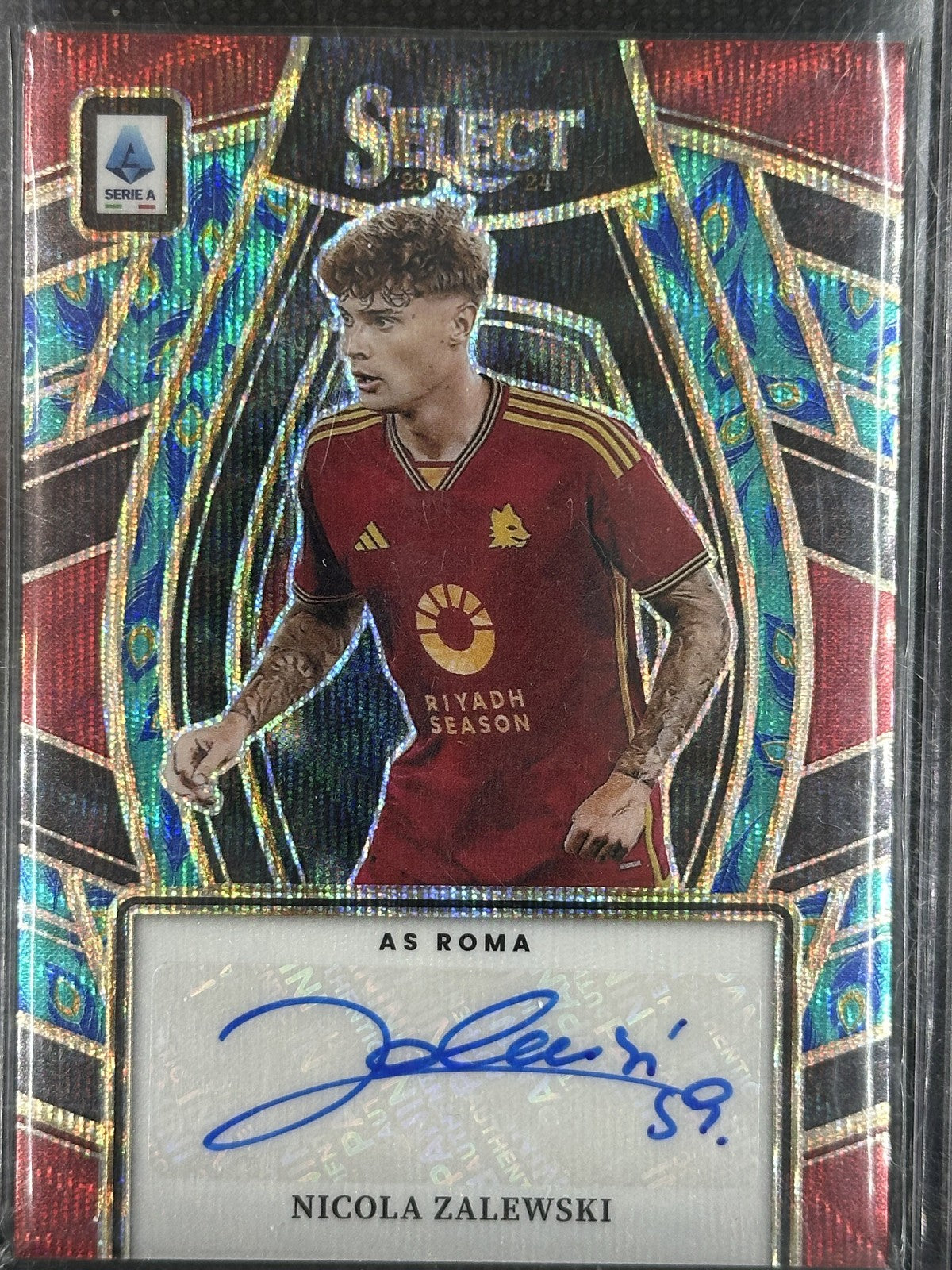 Nicola Zalewski Autograph Peacock AS Roma Panini Select Serie A 2023-24