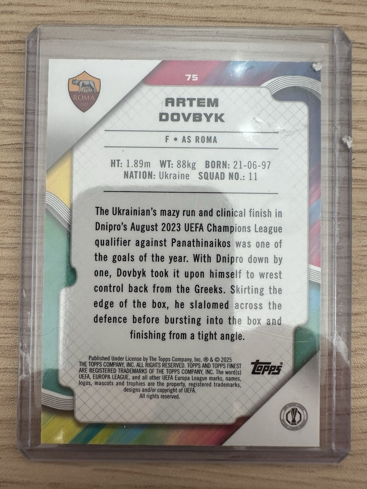 Artem Dovbyk /99 Topps Finest 2025
