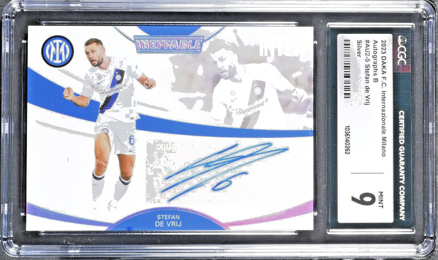 Stefan de Vrij Autograph /39 CGC 9 Mint Daka F.C. Internazionale Milano 2023