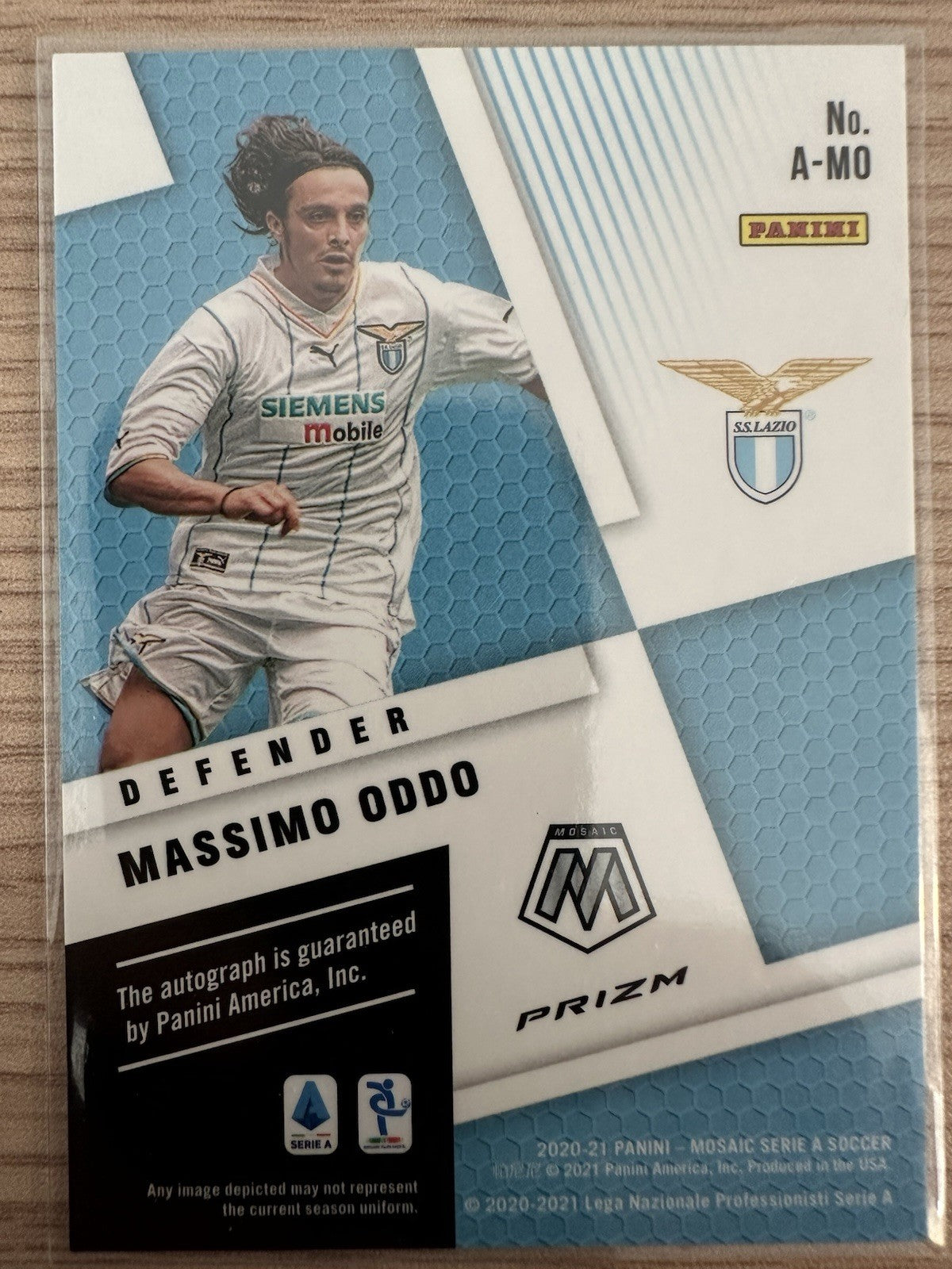 Massimo Oddo Autograph Silver Panini Mosaic Serie A 2020/21