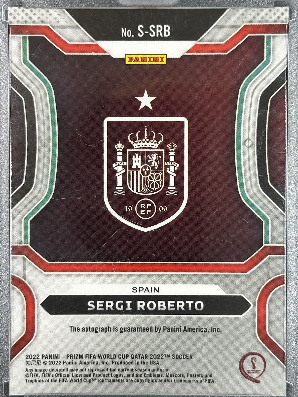 Sergi Roberto Autograph Panini Prizm Fifa World Cup Qatar 2022