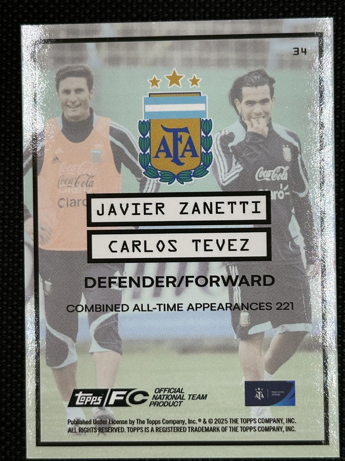 Carlos Tevez - Javier Zanetti /10 Topps Focus Argentina